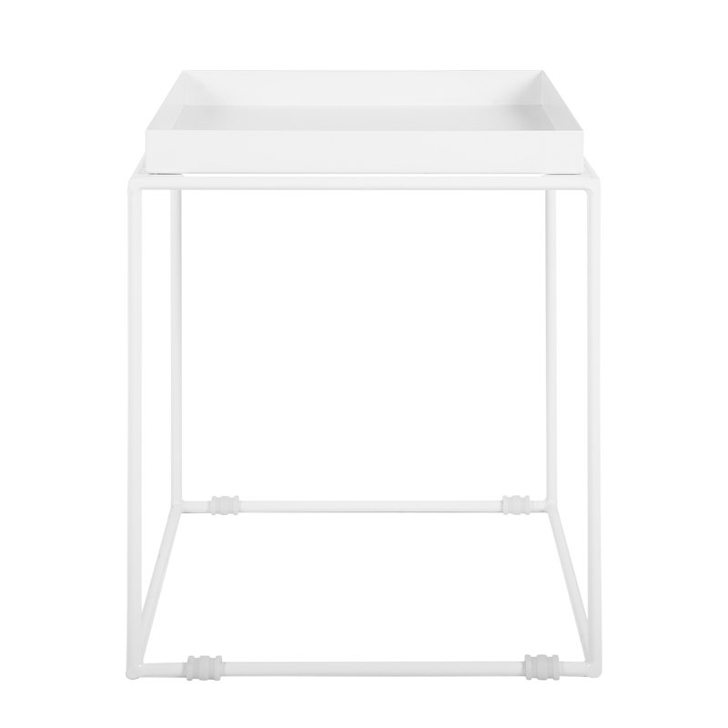 Malaya Tray Top Frame End Table, White