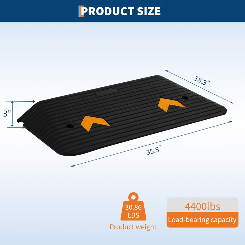 DEXSO Foldable L Threshold Ramp, 35.5*18*3 inches
