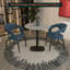 Table de salle à manger ronde en panneau de fibres à densité moyenne avec base carrée en acier inoxydable pour 2 à 3 personnes, table de salle à manger pour la cuisine-114287051-114287050