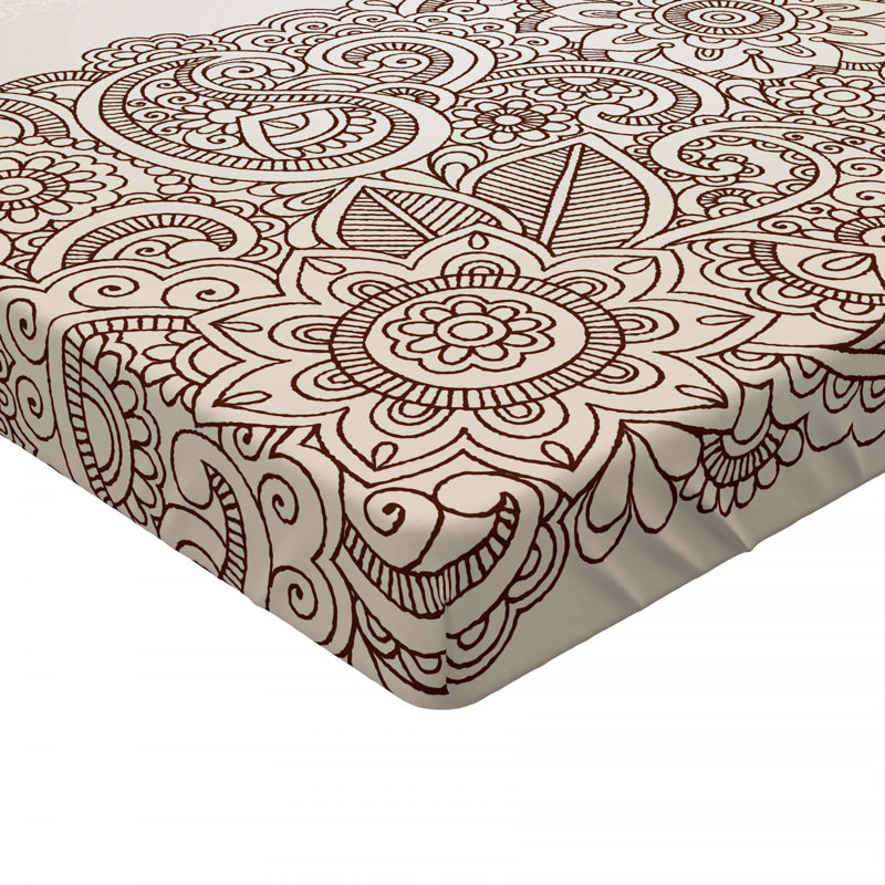 Microfiber Paisley Fitted Sheet, Queen Fitted Sheet