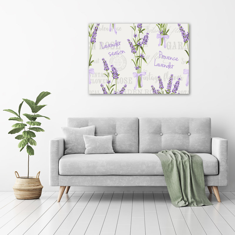 Glass Print Wall Art 100X70cm Image Printed On Glass Decorative Wall Picture Behind Toughened / Tempered Safety Real Glass For Kitchen & Living Room Theme:Lavender