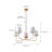 5-Lamp White Gold Fabric Dimmable Pendant Light
