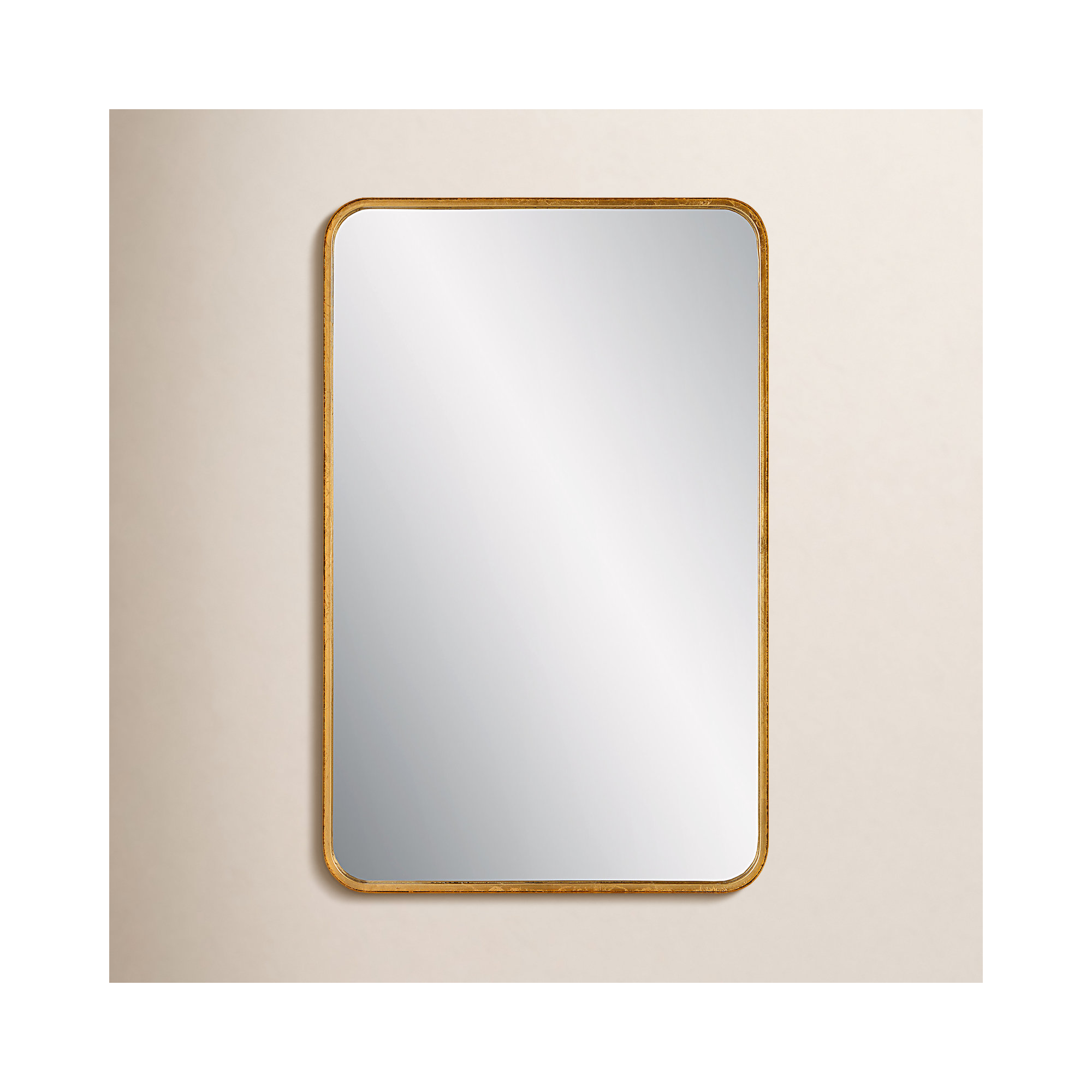 Adrienne Metal Wall Mirror, 38" x 24", Gold Leaf, 1
