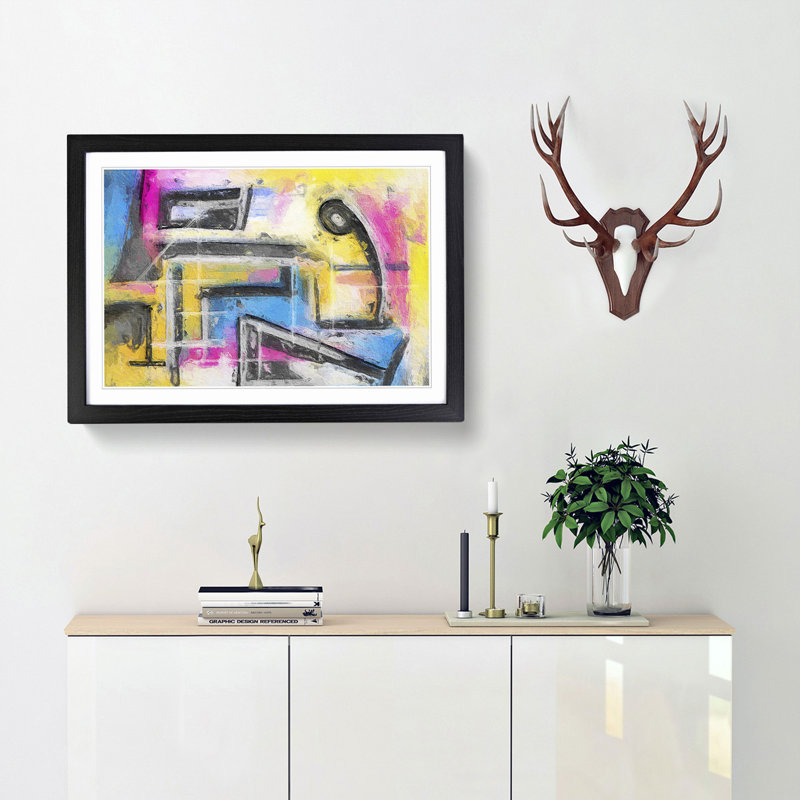 Abstract Vol.51 by S.Johnson - Framed Print, 33cm H x 45cm W x 2cm D, Black Framed