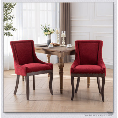Side Dining Chair, Thickened Fabric Upholstery with Neutral Tones for Comfort and Style in Any Dining Room