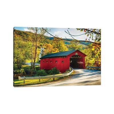 «Covered Bridge and a Curch» - reproduction