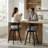 26" Modern Swivel Counter Height Bar Stool with Performance Fabric Upholstery, Curved Wood Back & Black Brushed Oak Legs, Dark Gray – Janice by Pipp & Liv (Single)-1783269630
