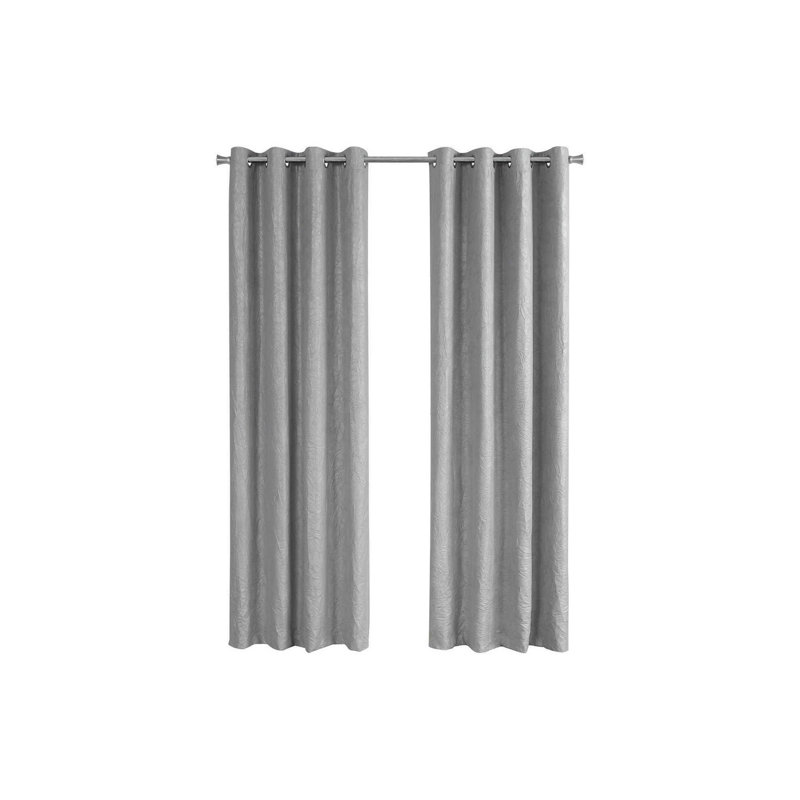 Jini Curtain 2 Panel Set With Grommets, Micro Suede, 54, 54" W x 84" L, Light Gray