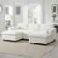 Canapé modulaire, canapé en chenille en U moderne de 5 places avec rangement de 86,5 po Repose-pieds pour le salon | Chenille | Blanc