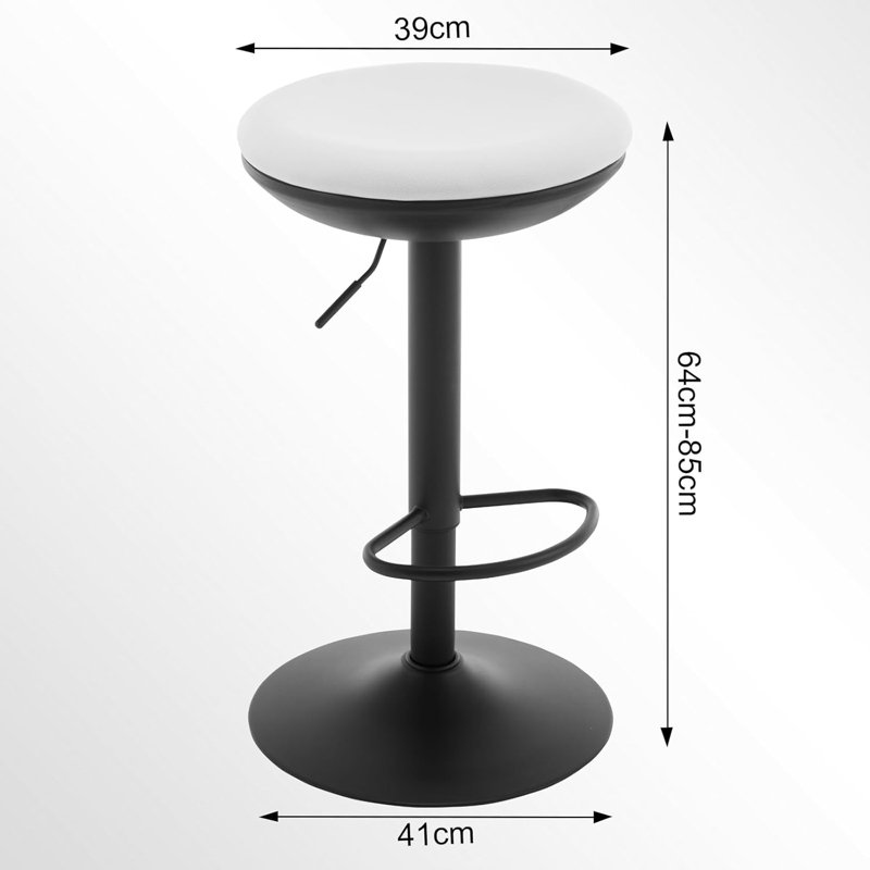 Parshall Swivel Upholstered Adjustable Height Counter Stool with Metal Frame, 4, White