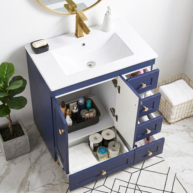 Modern Blue 30" Single Bathroom Vanity Set