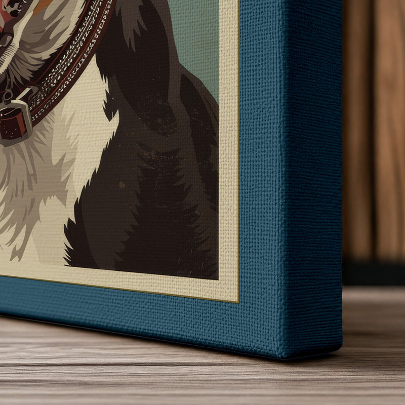 Alert Companion Modern - Wrapped Canvas, 30x20 - 76.2 x 50.8 cm, Teal Border