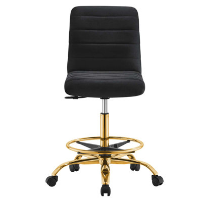 Modway Ripple Armless Performance Velvet Drafting Chair
