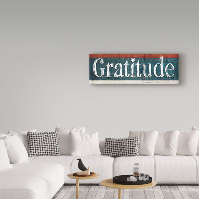 « american gratitude », art textuel sur toile tendue