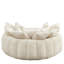 Causeuse ronde surdimensionnée, causeuse 65 po x 71 po, tissu chenille beige, fauteuil de détente pour le salon