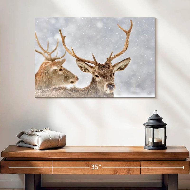 Cerf rouge d'hiver Brampt, H 16 po x l 24 po