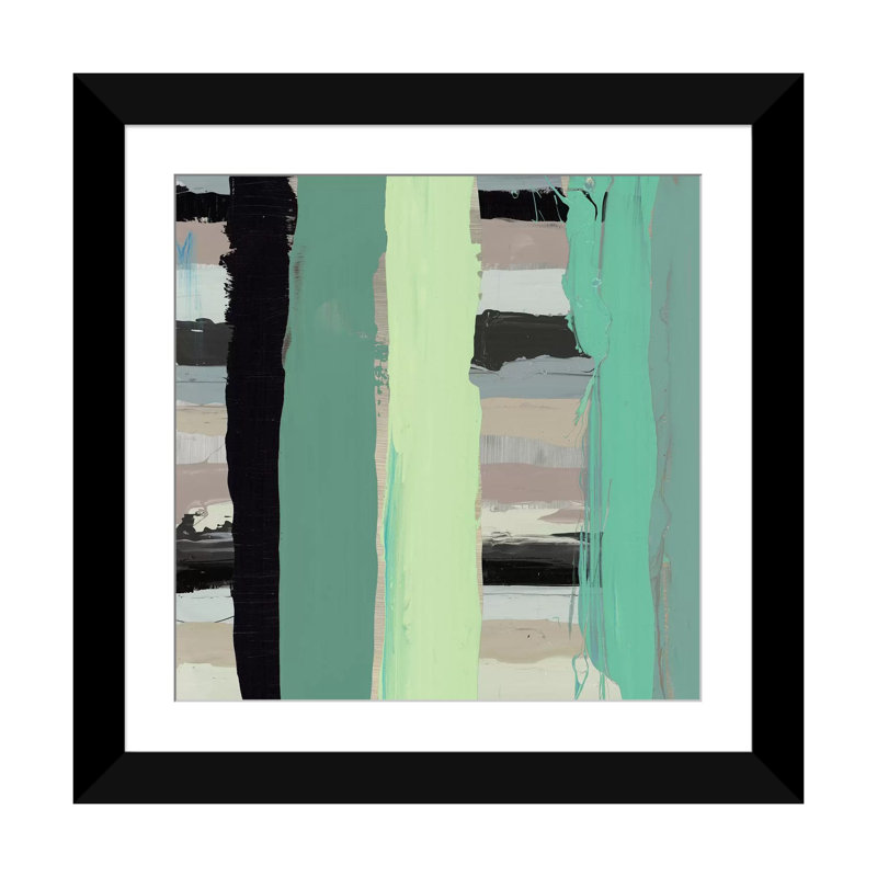 « alt stripes iii », reproduction sur toile, H 16 po x l 16 po x P 1 po, Papier d'art encadré noir, Blanc