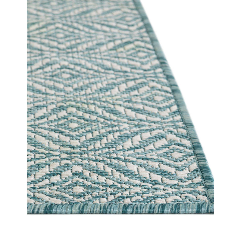Flara Geometric Indoor / Outdoor Rug, Rectangle 6'1" x 9'