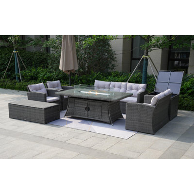 Connersville 7 - Person Patio Conversation Set with Cushions
