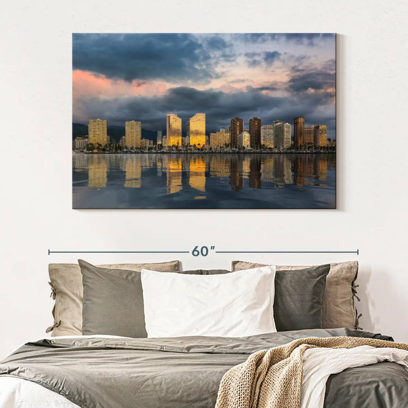 Horizon de la plage de Gillard Waikiki, H 34 po x l 51 po