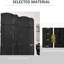 4 Panel Privacy Screen, 5.6' Tall Folding Room Divider For Bedroom/Home Office. Black With Hand-Woven Pattern & Arched Top. Versatile Partition And Style. Wood Frame, Polypropylene Webbing.