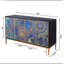 Buffet moderne 4 portes Eclipta, pieds en métal doré-127372580
