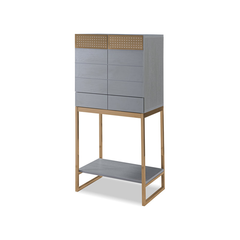 Alpatchino 59.8cm Home Bar, Grey/Bronze