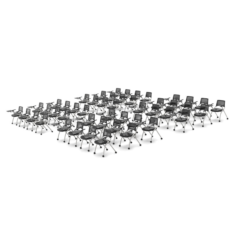 Novelty 48 Person Flip Top 22'' L Modular Training Table and Chair Set with Casters