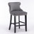 Velvet Wing-Back Bar Stools Set Of 2 With Button Tufted Decoration And Wooden Legs-40421874