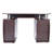 45.3 in Walnut Home Office Computer Desk with 3 Drawers Cabinet and Sliding Keyboard Tray