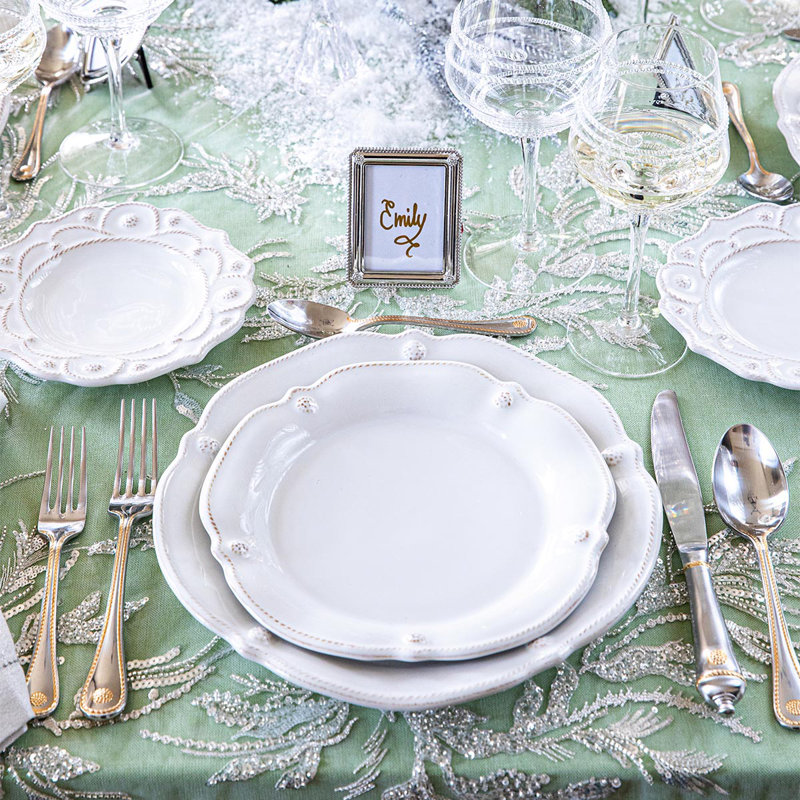 White Ceramic Scalloped Salad/Dessert Plate