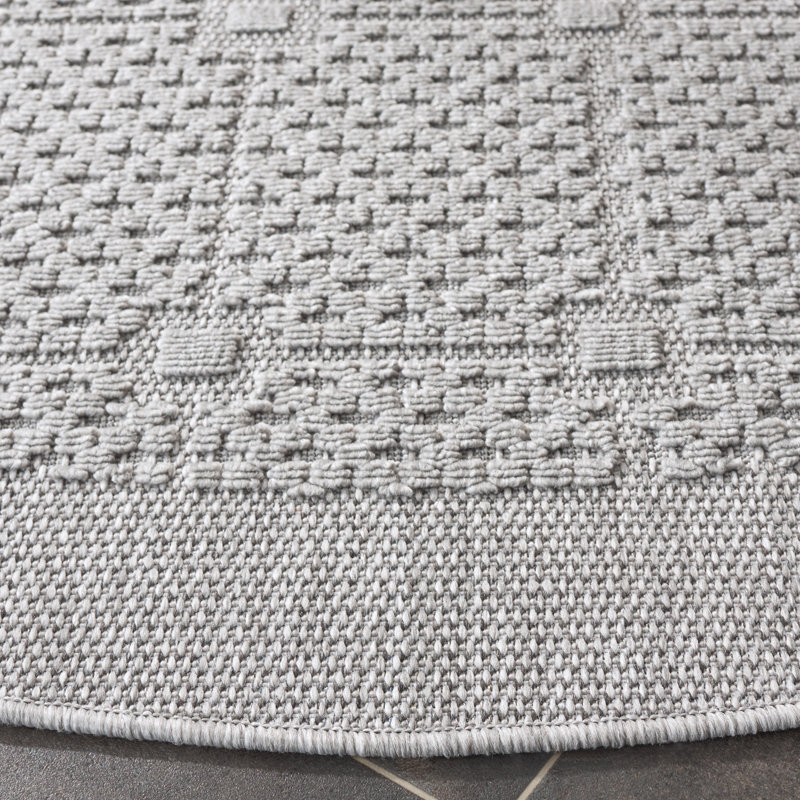 Tapis d'intérieur / extérieur de couleur unie Kohdie Performance, Rond 6 pi 7 po