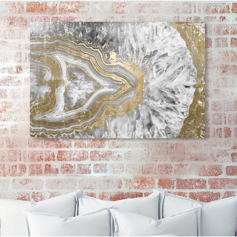 Agate Geode Crystal par Oliver Gal - impression sur toile tendue, H 30 po x l 45 po x P 1,5 po