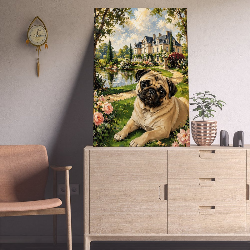 Toile, art mural, carlin, château français, impression d'art sur affiche rétro, décoration intérieure, 12 po x 18 po