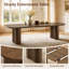 Ensemble de salle à manger ovale extensible 9 pièces pour 8 personnes, table de cuisine de style campagnard de 63" à 95" avec base incurvée martelée et 8 chaises capitonnées en velours-737933471-737933472-737933474