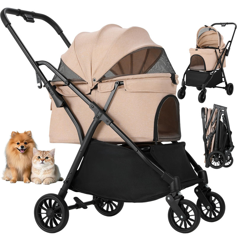 Foldable Pet Vehicle Travel Carrier, Pink