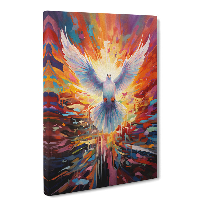 Dove Bird Colour Field No.2 - Wrapped Canvas, 50cm H x 35cm W x 3cm D