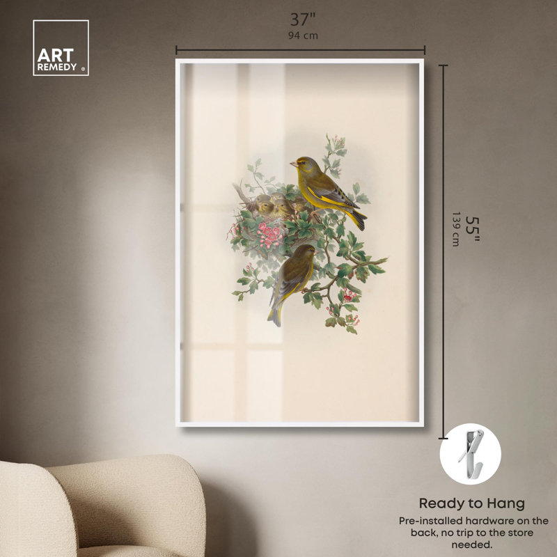 «Poem of New Life Shadowbox», reproduction d'art botanique par Art Remedy, 55" H x 37" W, White