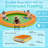 12 FT Round Floating Ring Inflatable Water Hammock with Soft Ladder, Heavy Duty Lake Raft for Pool and Lake, Inflatable Raft Fits Multiple People for Summer Party, Orange+Green