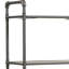Bibliothèque en chêne antique et gris sableux - Design industriel moderne à structure ouverte avec tubes en métal 5 tablettes en bois pour le rangement et la fabrication de présentoirs 26 "x 14" 63 Décoration de livres en acier de style rustique-121110959