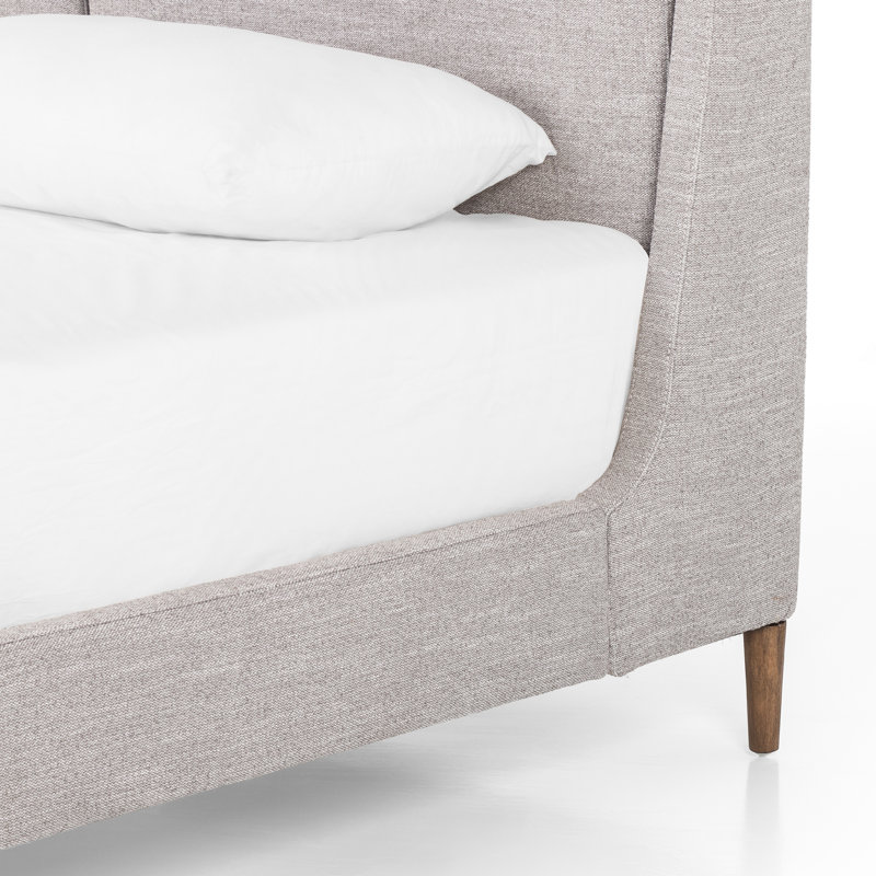 Potter Upholstered Wingback Bed, King, Manor Gray