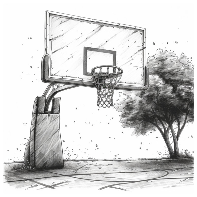 Basketball toile tendue avec châssis - décoration murale sport en plusieurs tailles, 16 po x 16 po