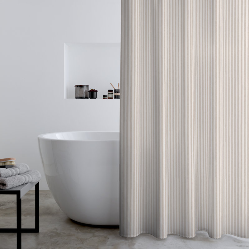 Timeless Stripe Shower Curtain, Beige