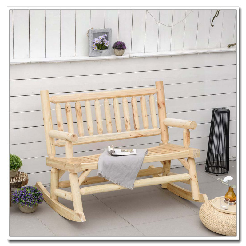 Chaise berçante en bois pour 2 personnes