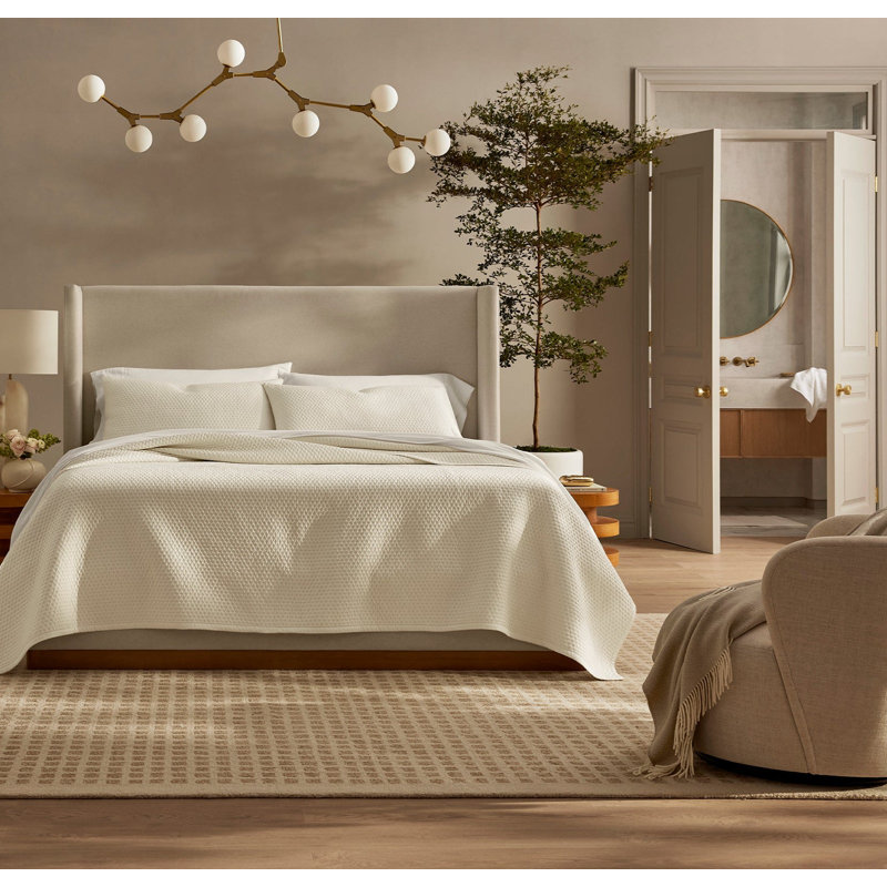 Signature Textured Stitch Sham, King Sham, Cream