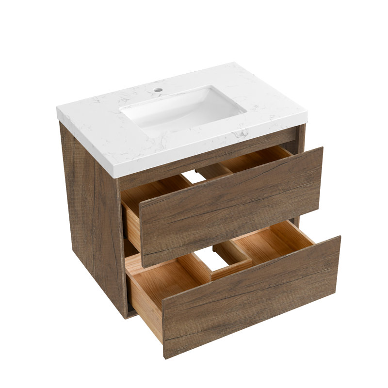 30" Wall Mounted Bathroom Vanity with Sink, 30"