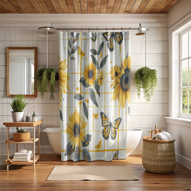 Sun Flutter - Premium Shower Curtain, 74"H x 71"W