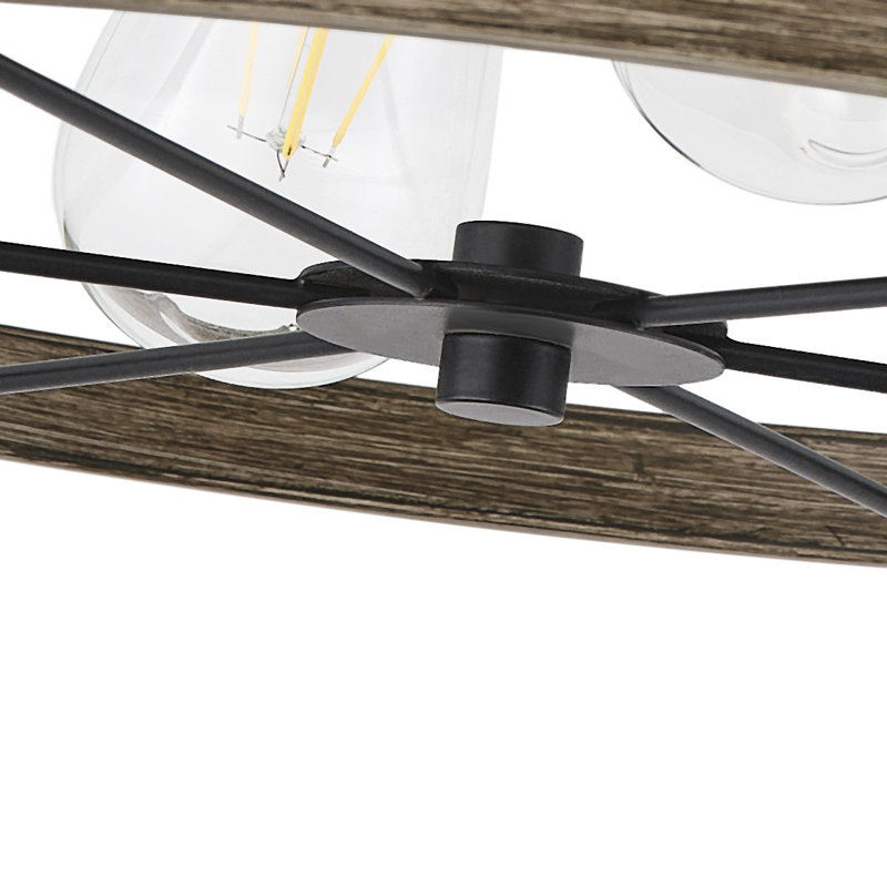 4-Light matte black dimmable industrial ceiling lamps