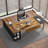 70.8" L-Shaped Executive Desk Computer Desk Writing Desk - Rustic Brown & Black-2075783483