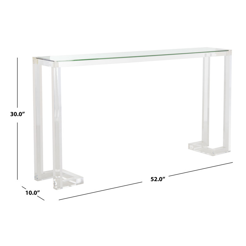 Brockham 52'' Glass Top Console Table, Clear